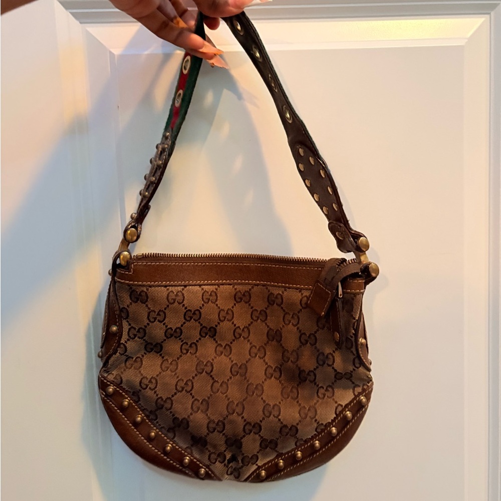Gucci Brown Monogram Canvas Shoulder Bag